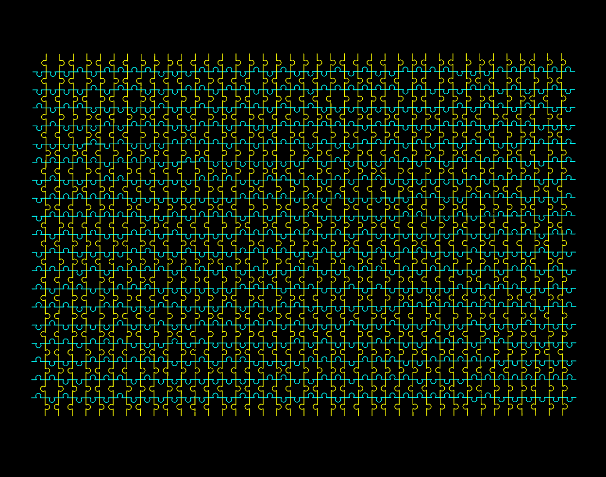 Grid with Randomized Interlocking Tabs